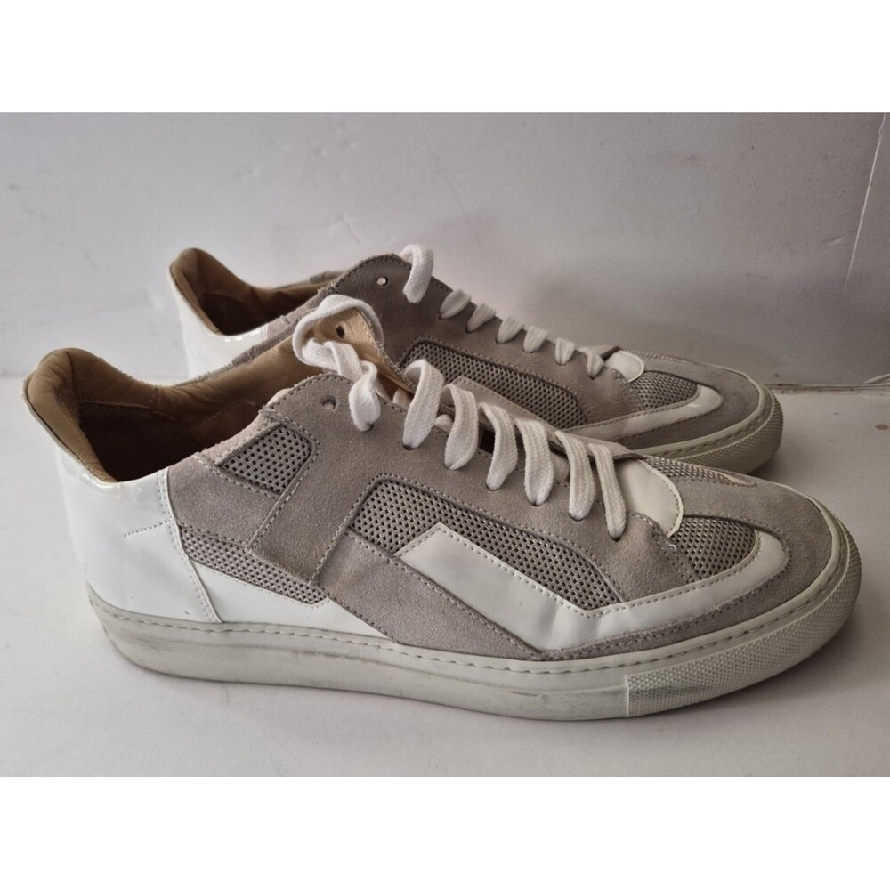 MAISON MARTIN MARGIELA MM6 Gray-Beige Suede Mesh Patent White Sneaker Women 9
